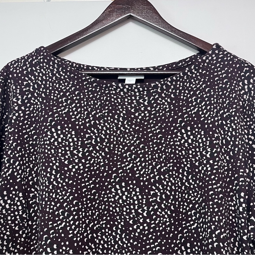 J. Jill Tunic Top Abstract Plum Purple Colorblock‎ Long Sleeve Size XL Stretch - Picture 10 of 14